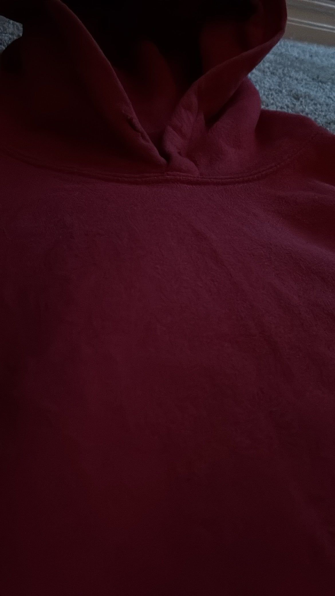 Plain Red Pullover Hoodie Youth Large