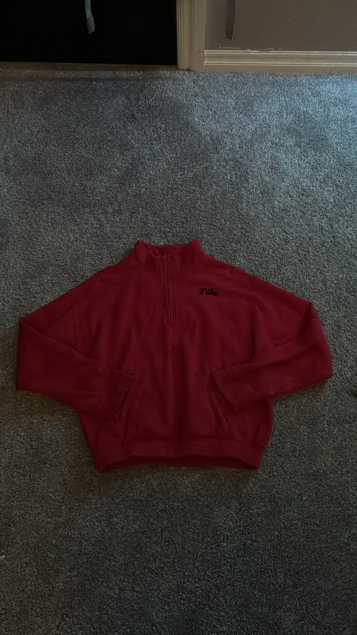 Red Nike Quarter Zip Pullover Youth Large