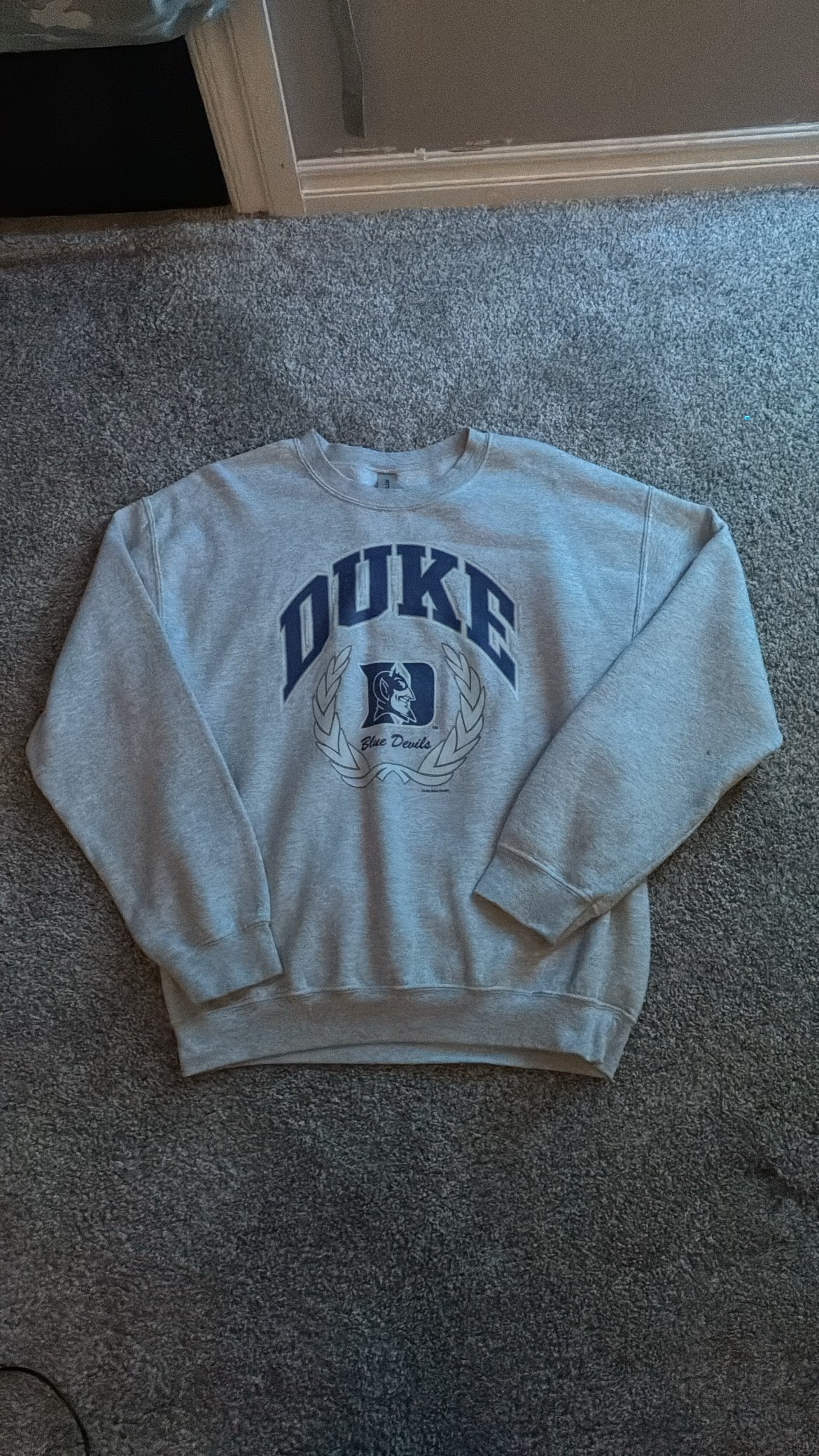 Vintage Duke University White/Grey Crewneck Sweater - S