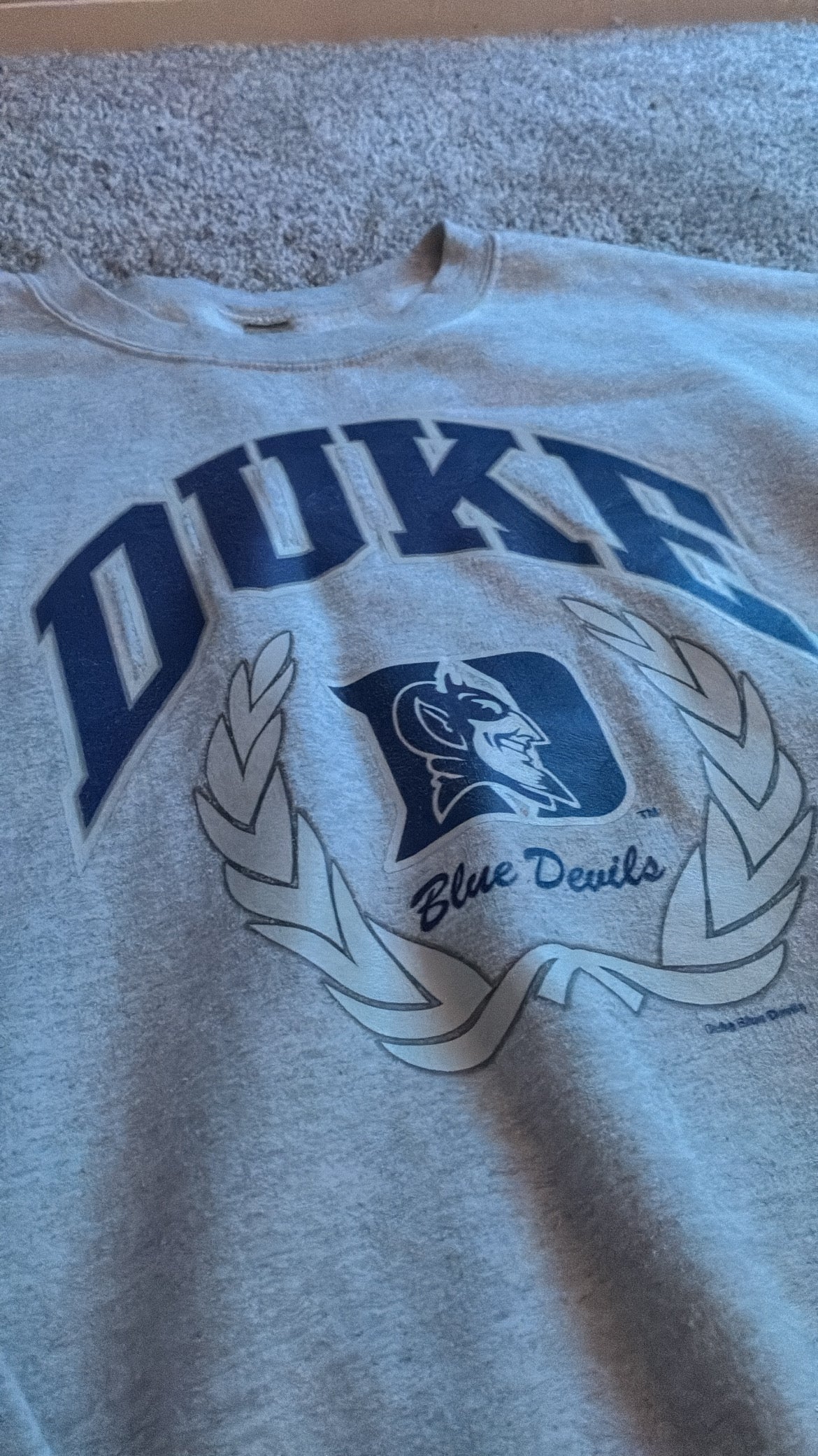 Vintage Duke University White/Grey Crewneck Sweater - S